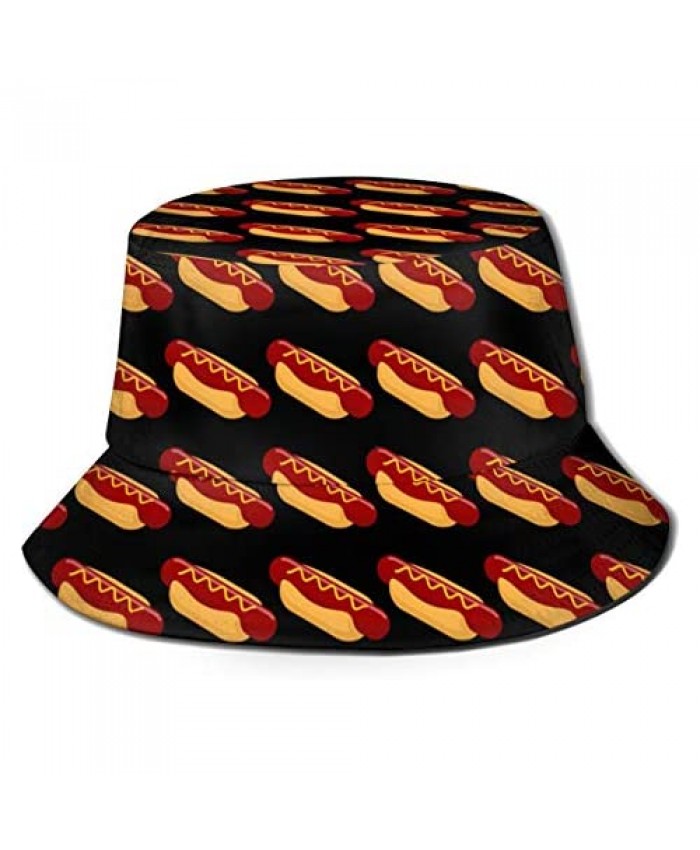 Bucket Hat Cotton Sun Cap Fisherman's Hat Chili Dog Hot Dog Cartoon for Men Women