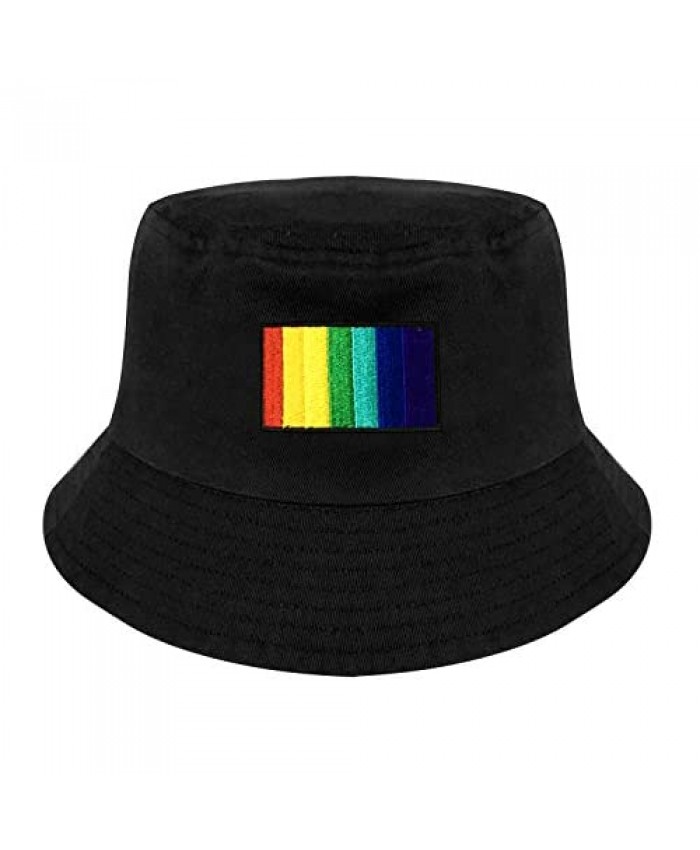 COMTÉ Colorful Rainbow Bucket Hat for Outdoor Sun Protection - 100% Cotton Unisex