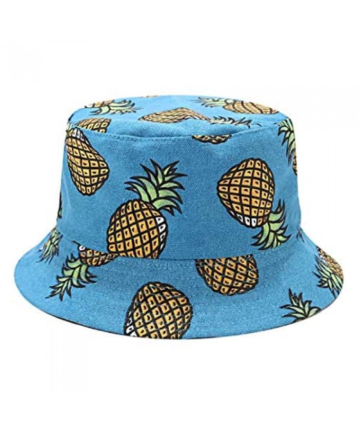 jascaela Women Girls Packable Reversible Daisy Printed Bucket Sun Hat Summer Double-Side-Wear Fisherman Cap for Outdoor