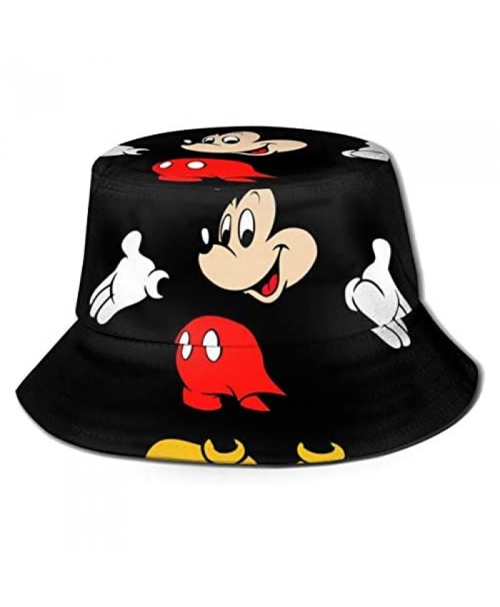 Mickey Mouse Foldable Fishermans Hat Unisex Bucket Hats Uv Protection Sun Cup for Men and Women