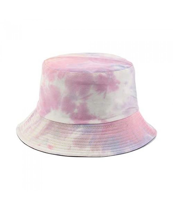 N A Unisex Print Bucket Hats for Women - Colorful Tie Dye Hat Summer Double Sides Packable Hat for Outdoor Travel