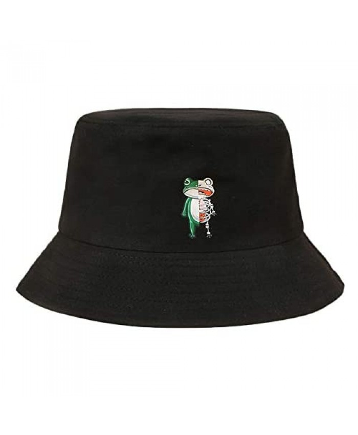 SINLOOG Frog Bucket Hat Unisex Packable Cotton Beach Sun Hat Unique Summer Travel Outdoor Frog Cap Fisherman hat