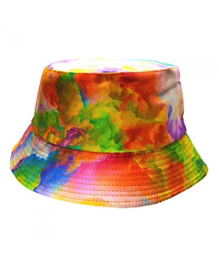 Sivilady Reversible Tie Dye Bucket Hat for Women Men Summer Printed Fisherman Cap Packable Sun Hat