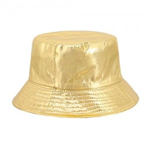 Surkat Unisex Metallic Foldable Bucket Hat Reversible Fisherman Cap Travel Sun Hat
