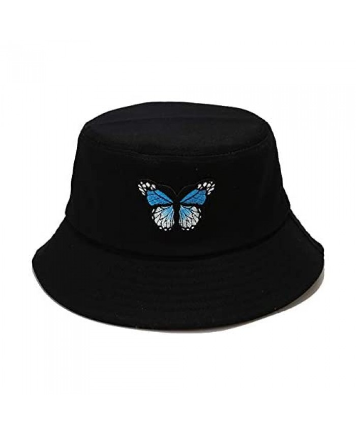 Unisex Embroidered Bucket Hat Summer Fisherman Outdoor Cap for Men Women Teens
