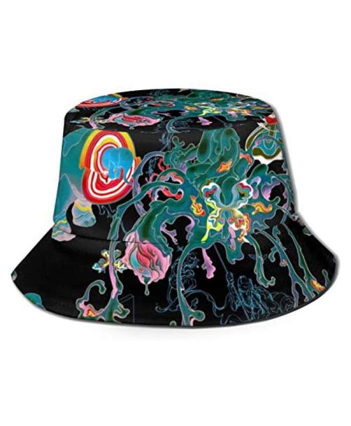 Unisex Trippy Print Travel Bucket Hat Summer Fisherman Cap Sun Hat