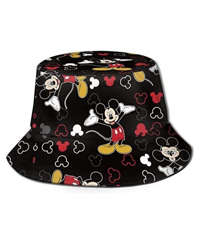 WOMFUI Blue Mickey Mouse Fisherman Hats Summer Beach Bucket Cap Unisex Sun Hat for Outdoor Sports