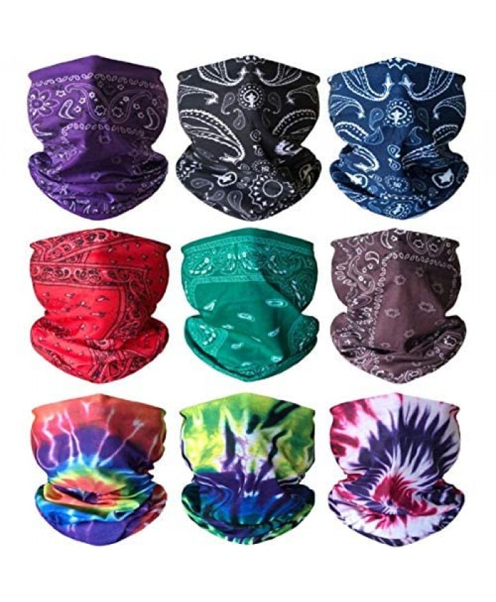 9PCS Outdoor Headscarves Womens and Mens Headband Headwear