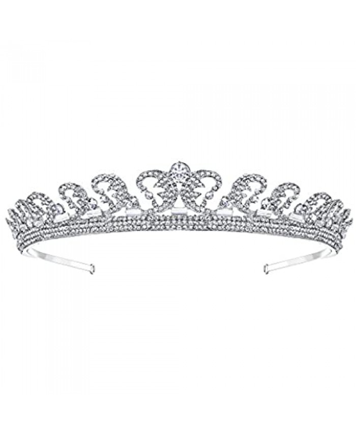 EVER FAITH Princess Inspired Royal Wedding Hair Crown Tiara Clear Austrian Crystal