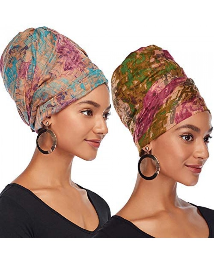 Head Wraps for Black Women Hair Wraps for Women Urban Turbanista Stretch Jersey Knit Turban Head Wraps Head Scarf for Women