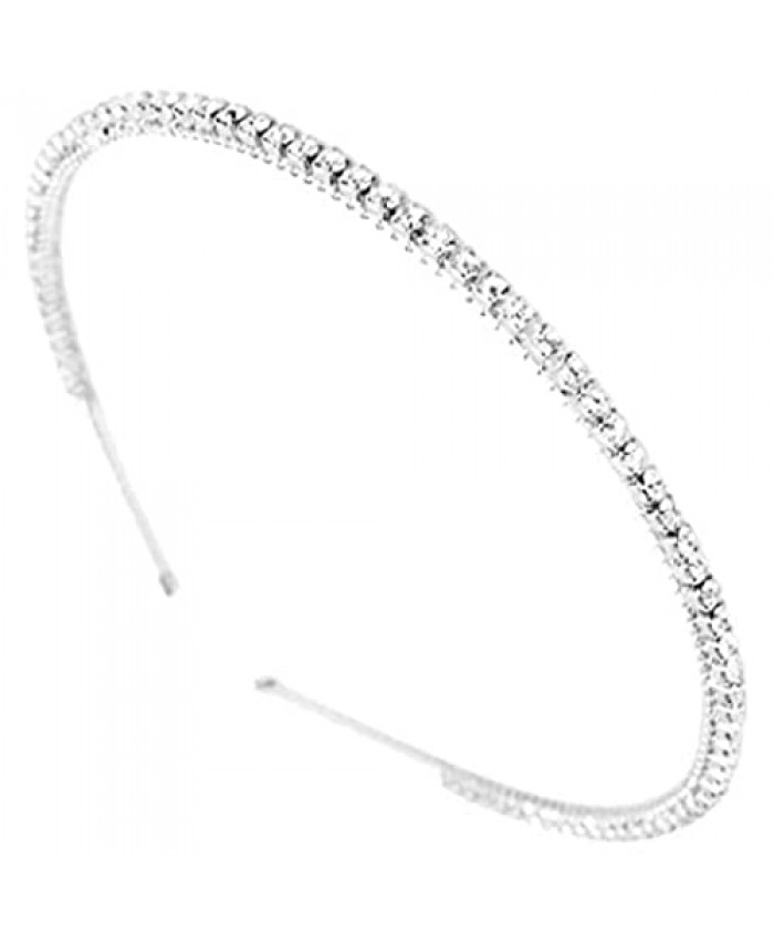 Rosemarie Collections Women's Sparkling Crystal Rhinestone Headband with Coil Wrap