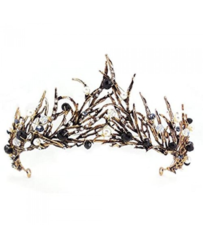 Wiipu Baroque Princess Gold Leaf Wheat Headband Wedding Hair Crowns(A1342)