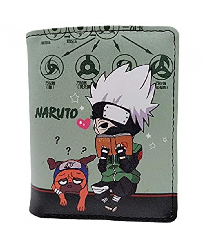 SUXING Wallet male and female short cartoon game character ha binary cartoon animation zero wallet storage bag card bag double fold (Naruto)