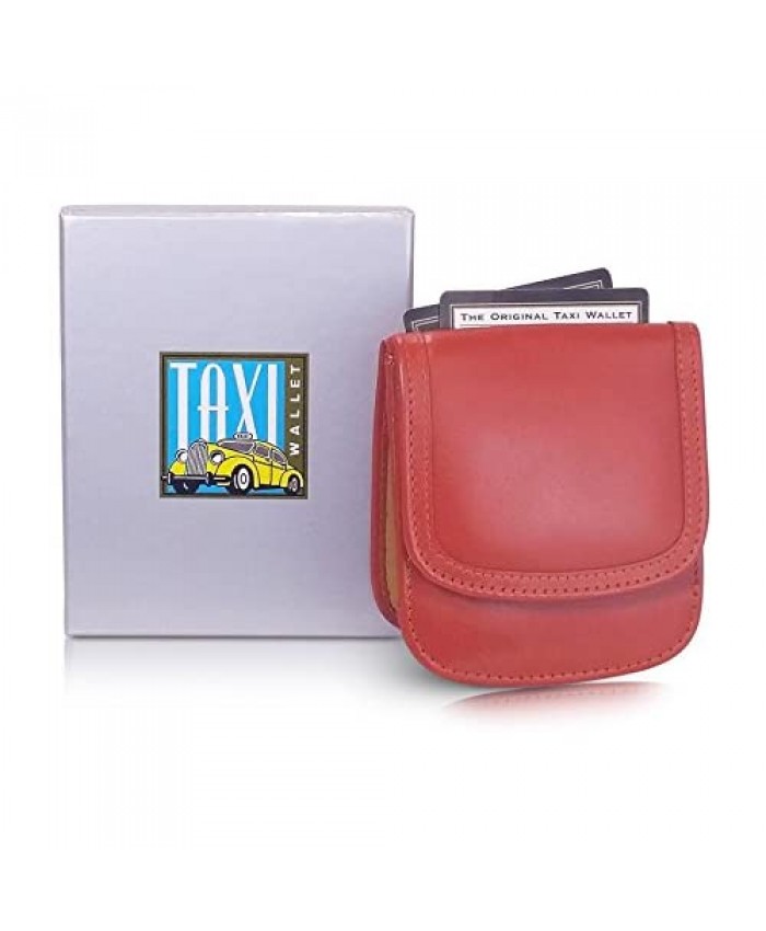 Taxi Wallet - Smooth Leather Tangelo Orange – A Simple Compact Front Pocket Folding Wallet that holds Cards Coins Bills ID – for Men & Women