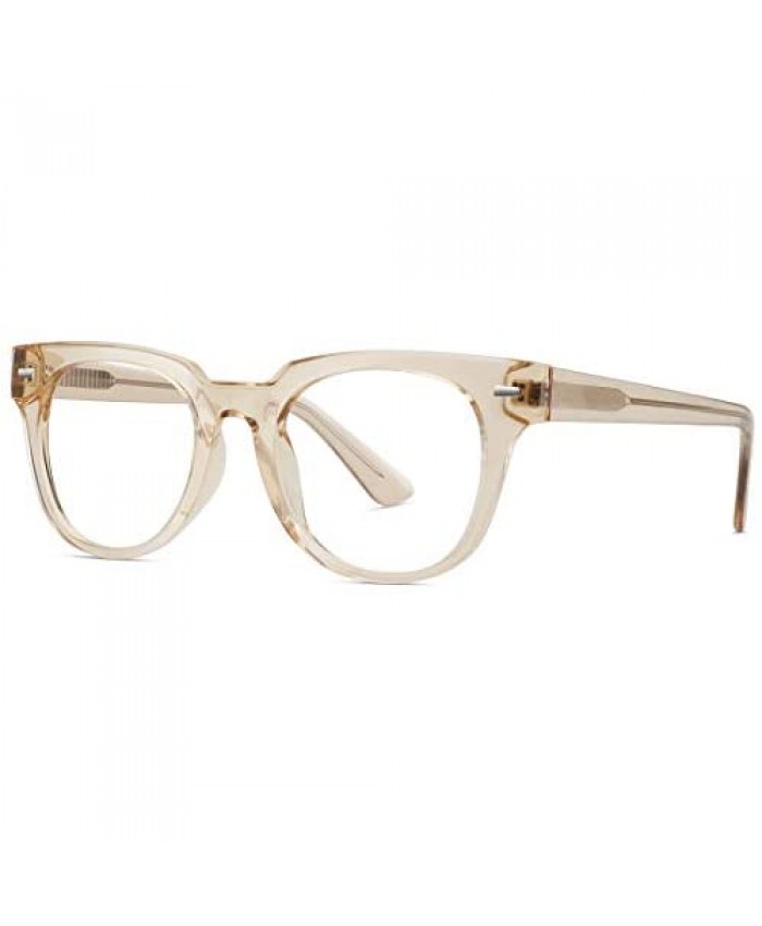 STORYCOAST Fashion Eyeglasses TR90 Lightweight Non Prescription Square Glasses Frames for Women Men with UV Protection