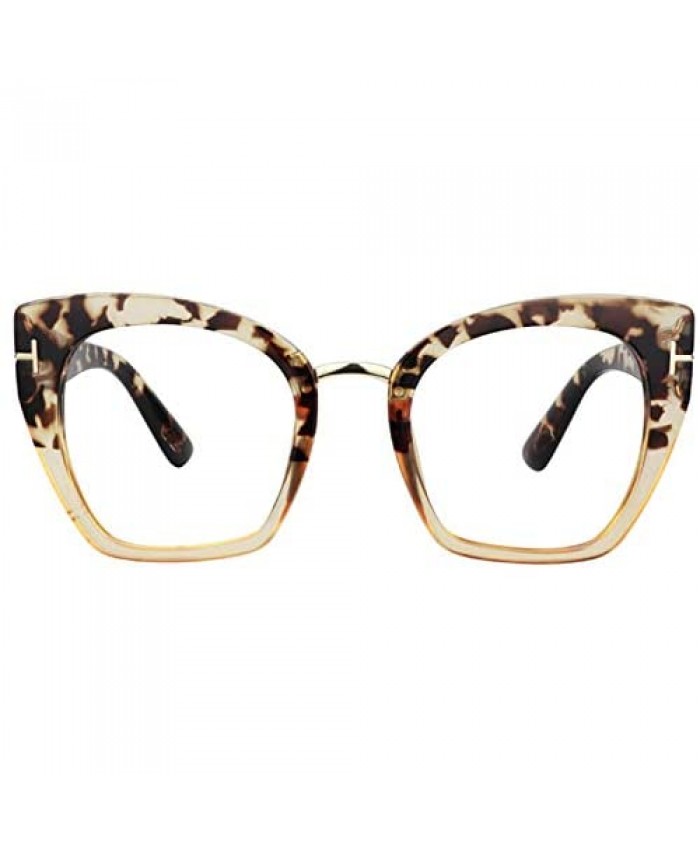 Zeelool Retro Oversized Thick Cat Eye Glasses Frame for Women Denis ZOT02018