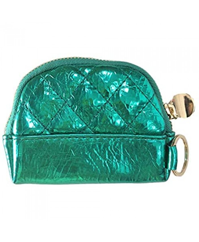 Albe Rita PU Women's Coin Purse With Zipper Coin Pouch Mini Size With Key Ring (Green)