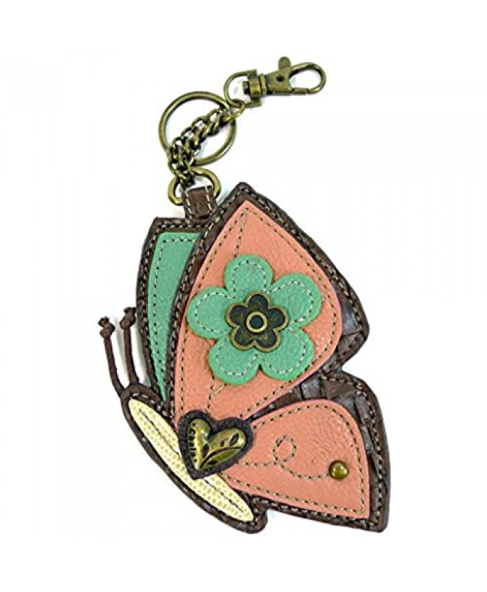 Chala Key Fob/Coin Purse - Butterfly Pink & Teal