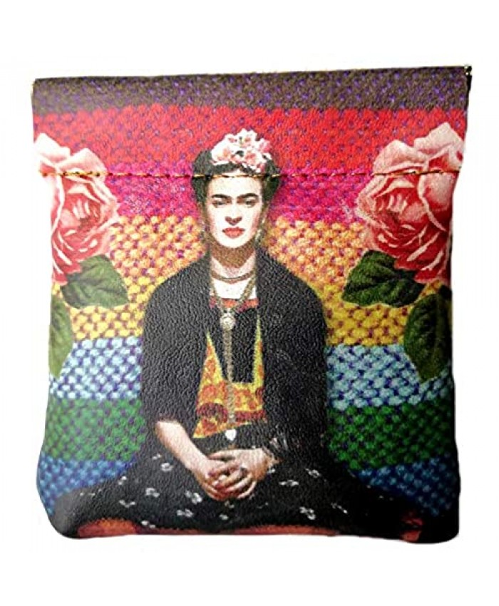 Frida Kahlo leather snap closure small purse