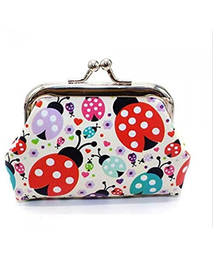 Lovely Beetles Pattern Coin Purse- Mini Beetle Design Clasp Pouch Wallet Key Bags Money Bag Perfect Gifts for Girls Purses Women Wallets Buckle Party Favors