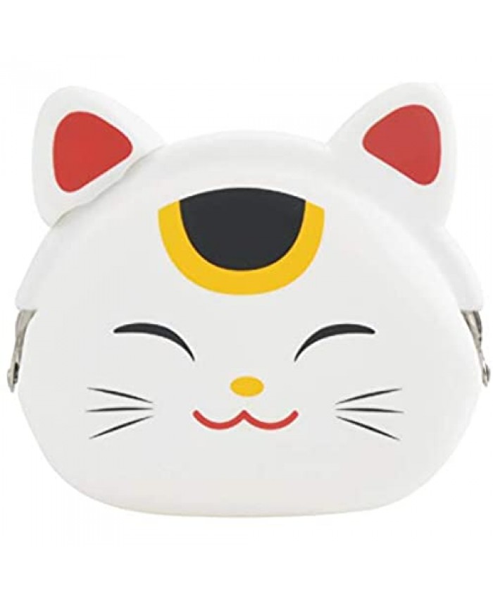 Mimi Pochi Japan Silicone Coin Purse Maneki-Neko White ( Lucky Cat)