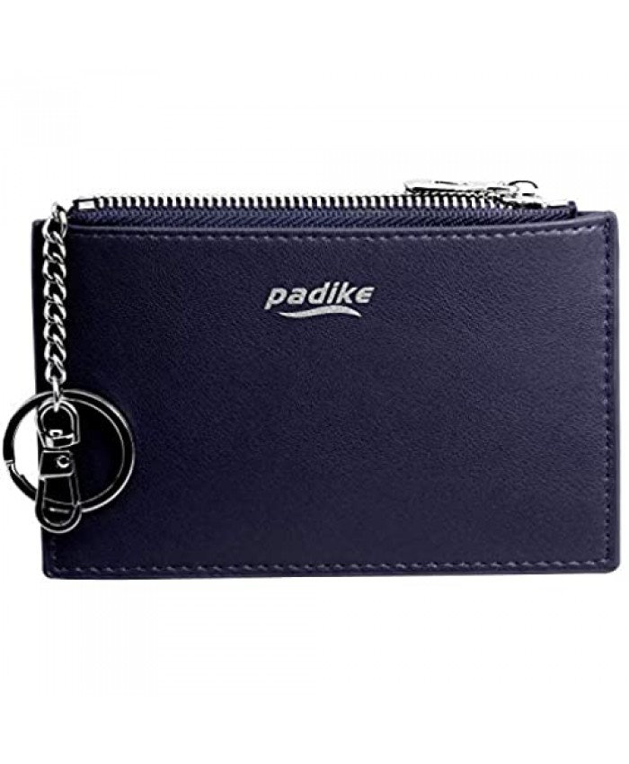 Padike Womens Slim Credit Card Holder Mini Front Pocket Wallet Coin Purse Keychain (Navy blue)…