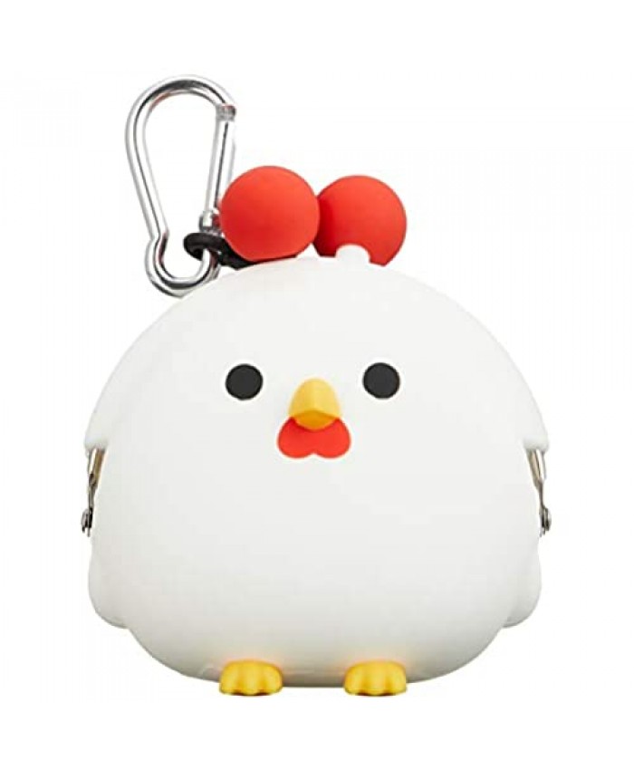 P+G Design Mimi 3D POCHI Friends Silicone Coin Purse Chicken - Cute Change Pouch for Money Makeup and Hair Accessories - Authentic Japanese Design - Durable Quality