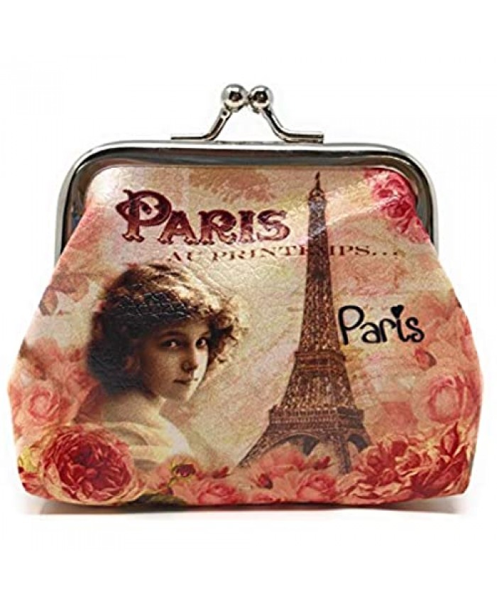 Value Arts Parisian Inspired Coin Purse Featuring the Eiffel Tower