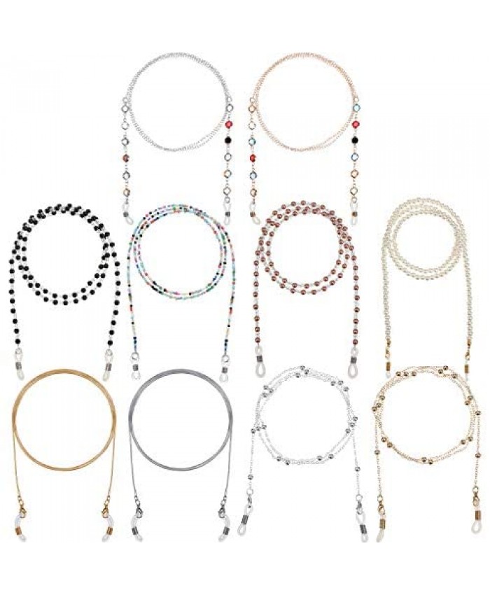 10 Pieces Eyeglass Chains Beaded Eyeglass Strap Holder Glasses Necklace Strap Eye Glass String for Women