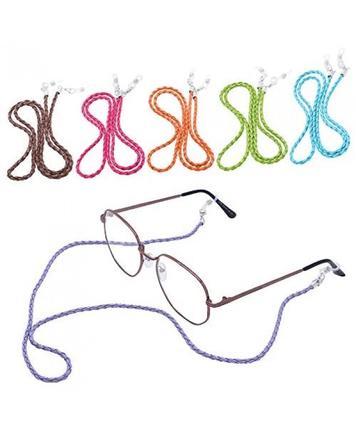 Leather Eyeglass Holder Strap Face Mask Lanyards Eyewear Retainers Braided Strap Glasses Chains for Women Men