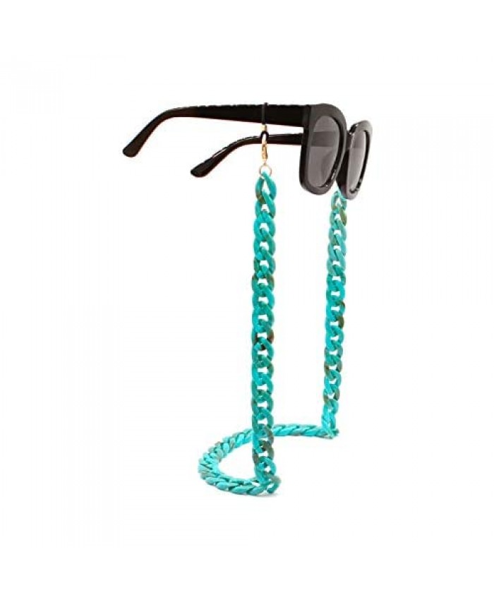 Masks and eyeglasses fashion accessory links chain LARGE SIZE (TURQUOISE)