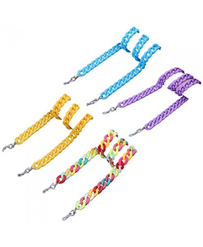 N/Q 4-8Pcs Retro Colorful Acrylic Eyeglass Lanyard Strap with Clips for Women Men Girls Boys Sunglass Holder Chunky Twist Chain Necklace Eyewear Retainer Statement Jewelry