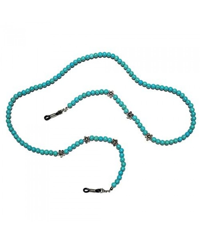 Premium Handmade Turquoise Colored Beaded Eyeglass Holder Eyeglass Chain for Women Eyeglass Necklace