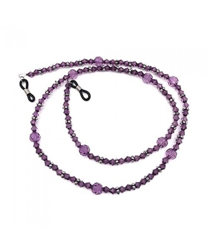 Purple Acrylic Beaded Eyeglass Chain Sunglasses Holder Necklace Eyewear Lanyard