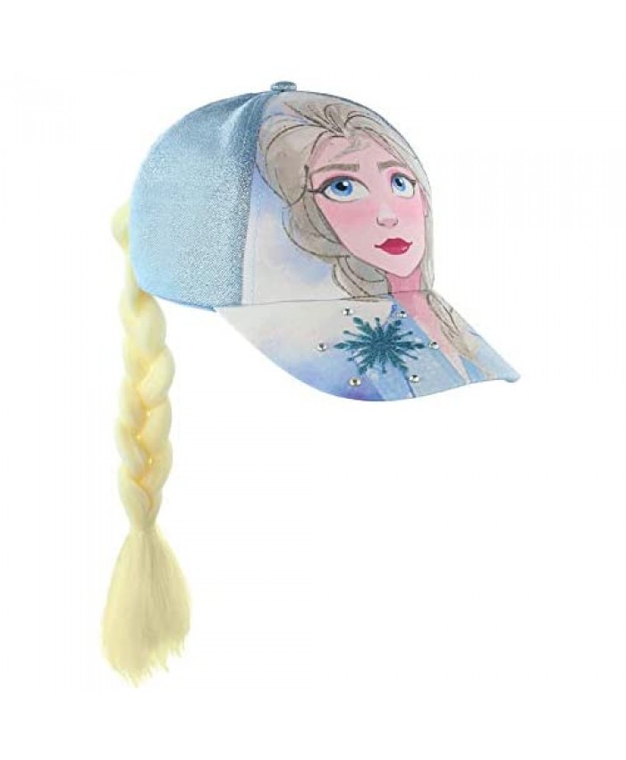 Disney Frozen Queen Elsa & Anna Baseball Cap With Faux Hair Braid ( Little/Girls)