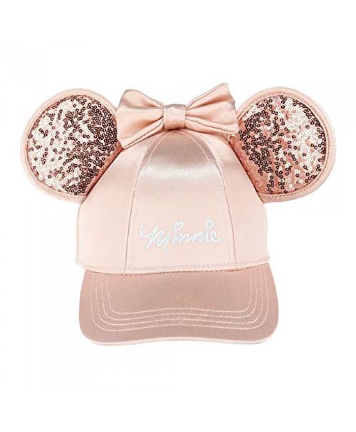 Disney Minnie Mouse Rose Gold Bling Ears Girls Adjustable Hat