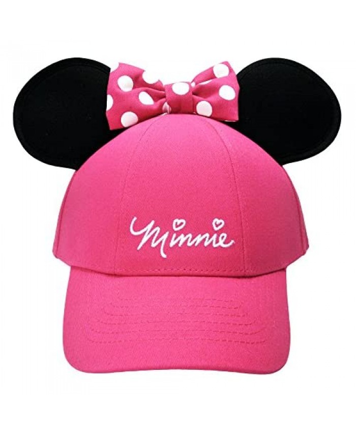 Disney Youth Hat Kids Cap with Mickey or Minnie Mouse Ears (Minnie Pink)