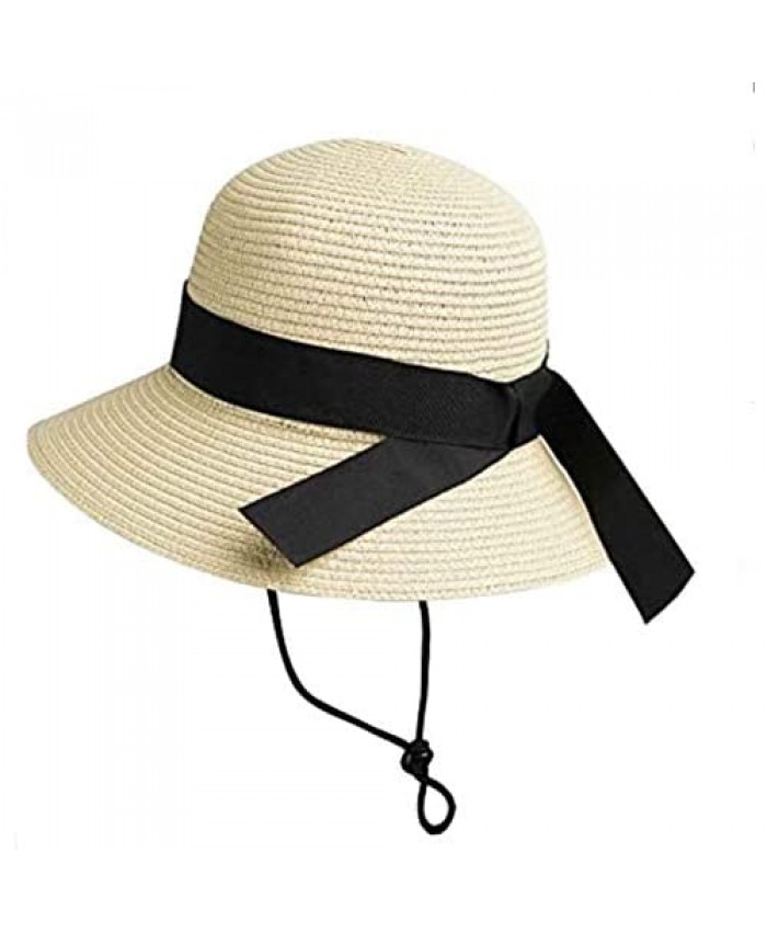 Girls Straw-Sun-Hat Floppy-Beach-Hat Summer - Wide-Brim UV Protection Hat for 9 to 18 Years Old
