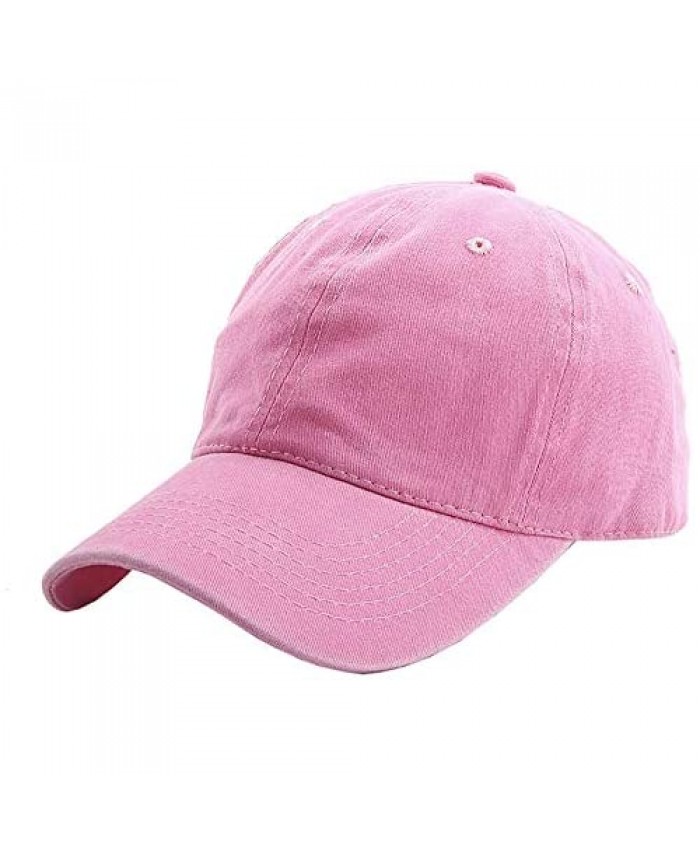 Kids Baby Girls Hat Washed Baseball Cap Cotton Solid Sun Hats for Children