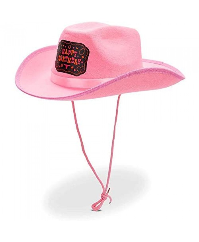 Pink Western Party Cowgirl Hat for Kid's Birthday Party (14 x 10.5 x 5.5 in)