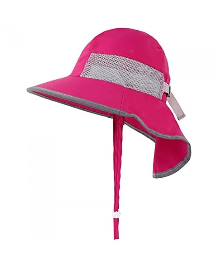 Sun Protection UPF 50+ Kids Wide Brim Neck Flap Adjustable Safari Sun Hat
