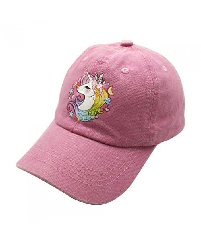Waldeal Girls' Adjustable Cute Unicorn Hats Baseball Cap for 3-12 Years