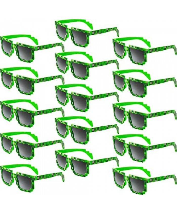 15 Pair Pixel Retro Gamer Robot Sunglasses Pixel Sunglasses Pixelated Sunglasses Birthday Party Favors for Kids and Adults