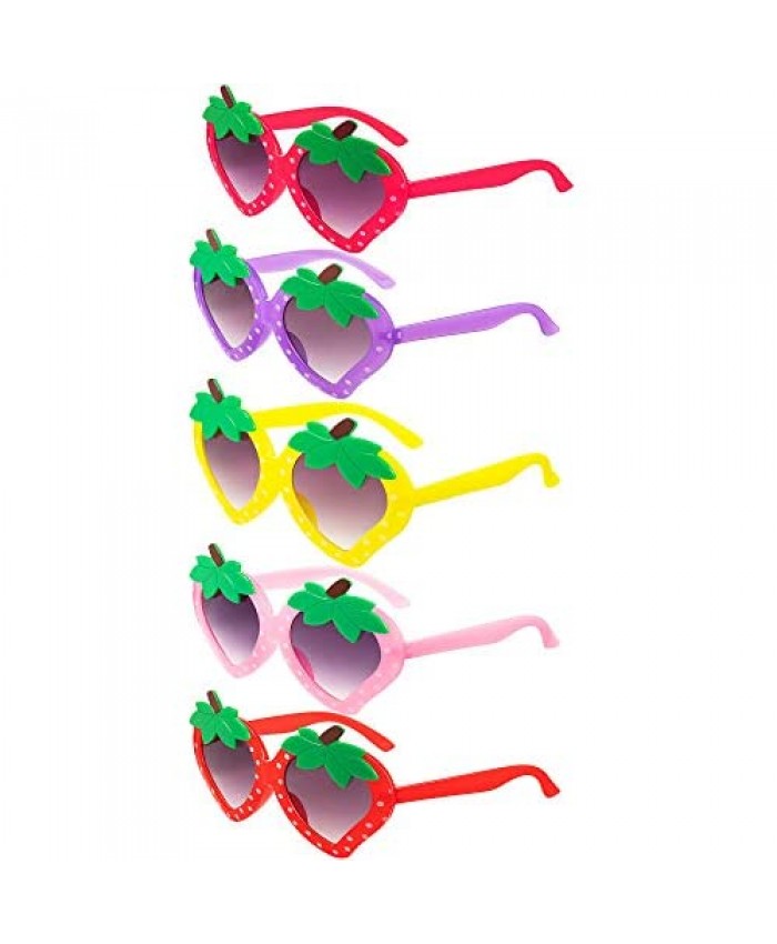 5 Pairs Toddler Sunglasses Girl Sunglasses Strawberry Shaped Sunglasses Funny Sunglasses for Toddler Girls Favors