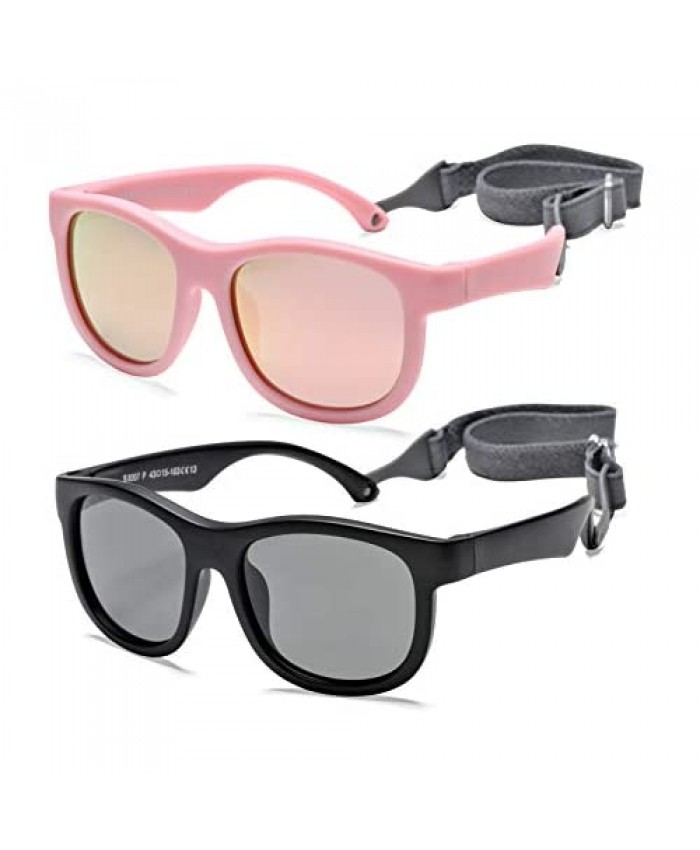Baby Sunglasses with Strap UV400 Polarized Lenses for Toddler Newborn Infant 0-24 Months