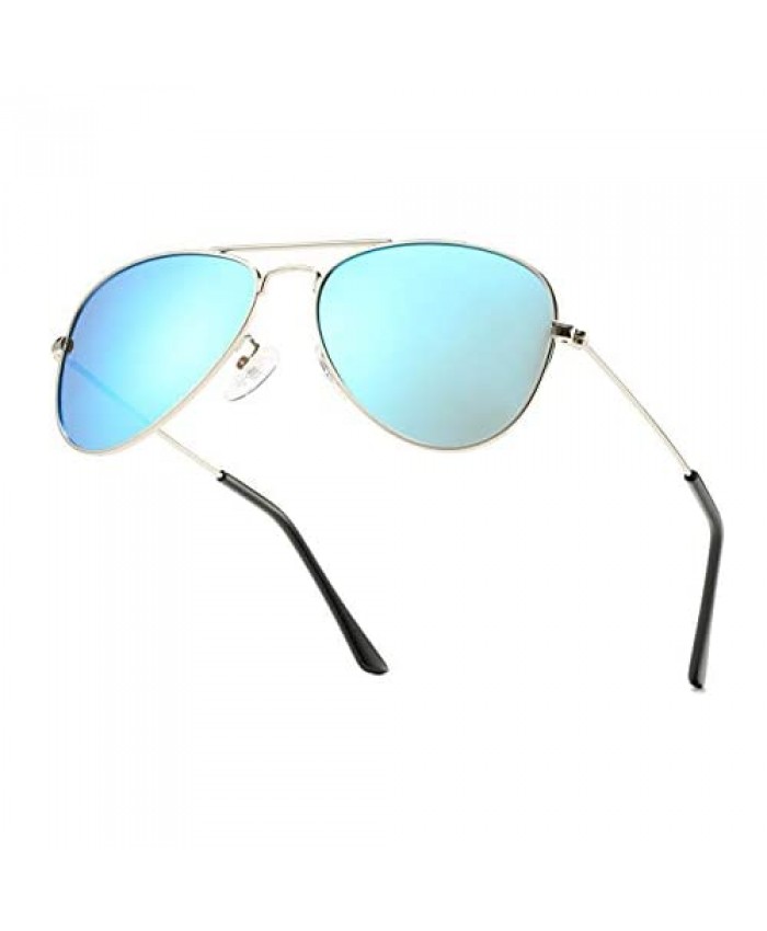 Bouryo Polarized Aviator Sunglasses for Boys & Girls 100% UV400 Protection Eyeglasses (Ages 3-12)