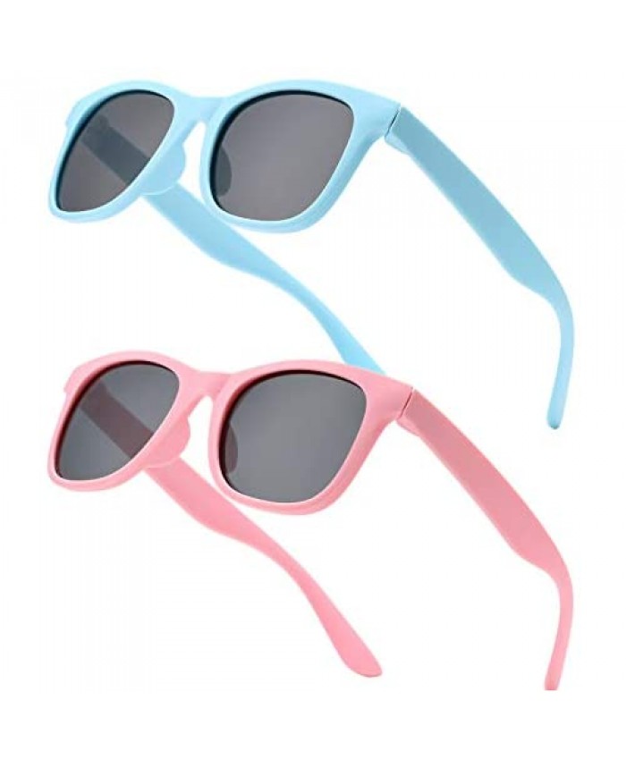 COASION Kids Polarized Sunglasses TPE Rubber Bendable Flexible Frame for Girls Boys Toddlers age 3-9