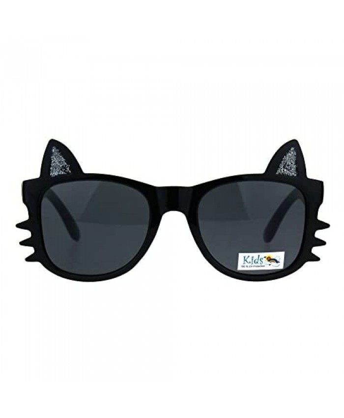 Girls Sunglasses Kitty Cat Whiskers Ears Frame Kid's Fashion UV 400