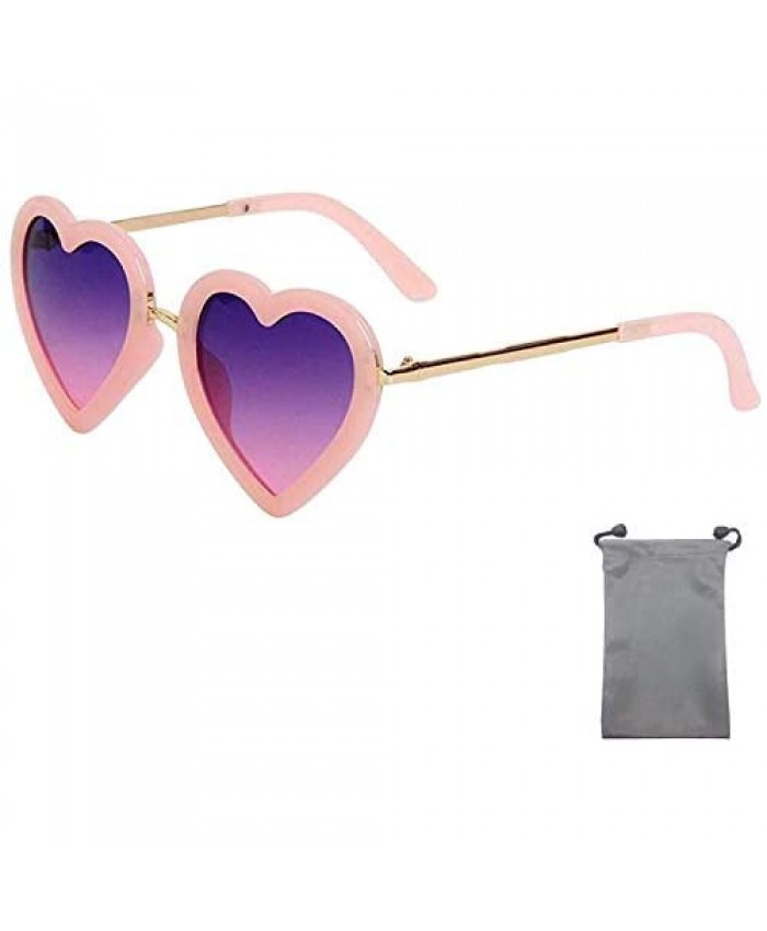 Heart Shaped Sunglasses for Girls (Age 3-10)