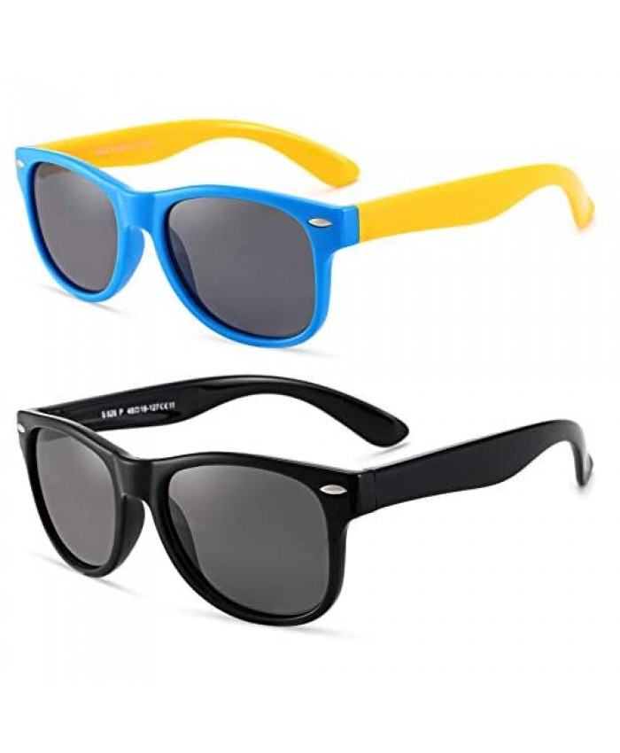 Kids Polarized Sunglasses TPEE Rubber Flexible Frame for Boys Girls and Children Age 3-12 100% UV protection